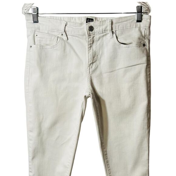 GAP Jeans Womens Size 29 Waist White Straight Leg Pockets Mid Rise Stretch - Picture 6 of 9